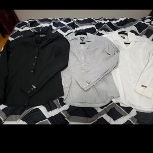 [Bundle] Women's Black, Gray, and White Shirt Set